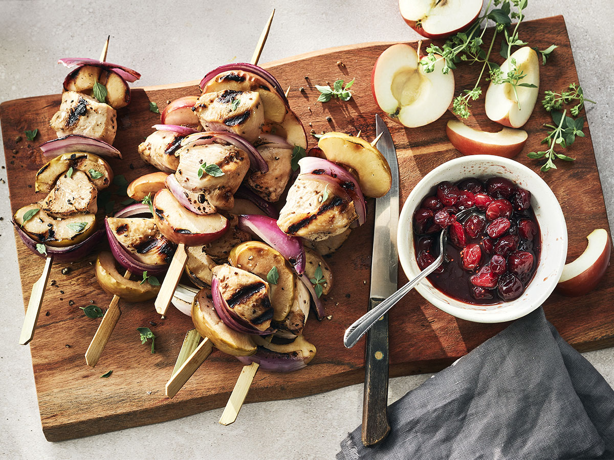 Fruity Chicken Kebabs with Maple Syrup Maple from Canada