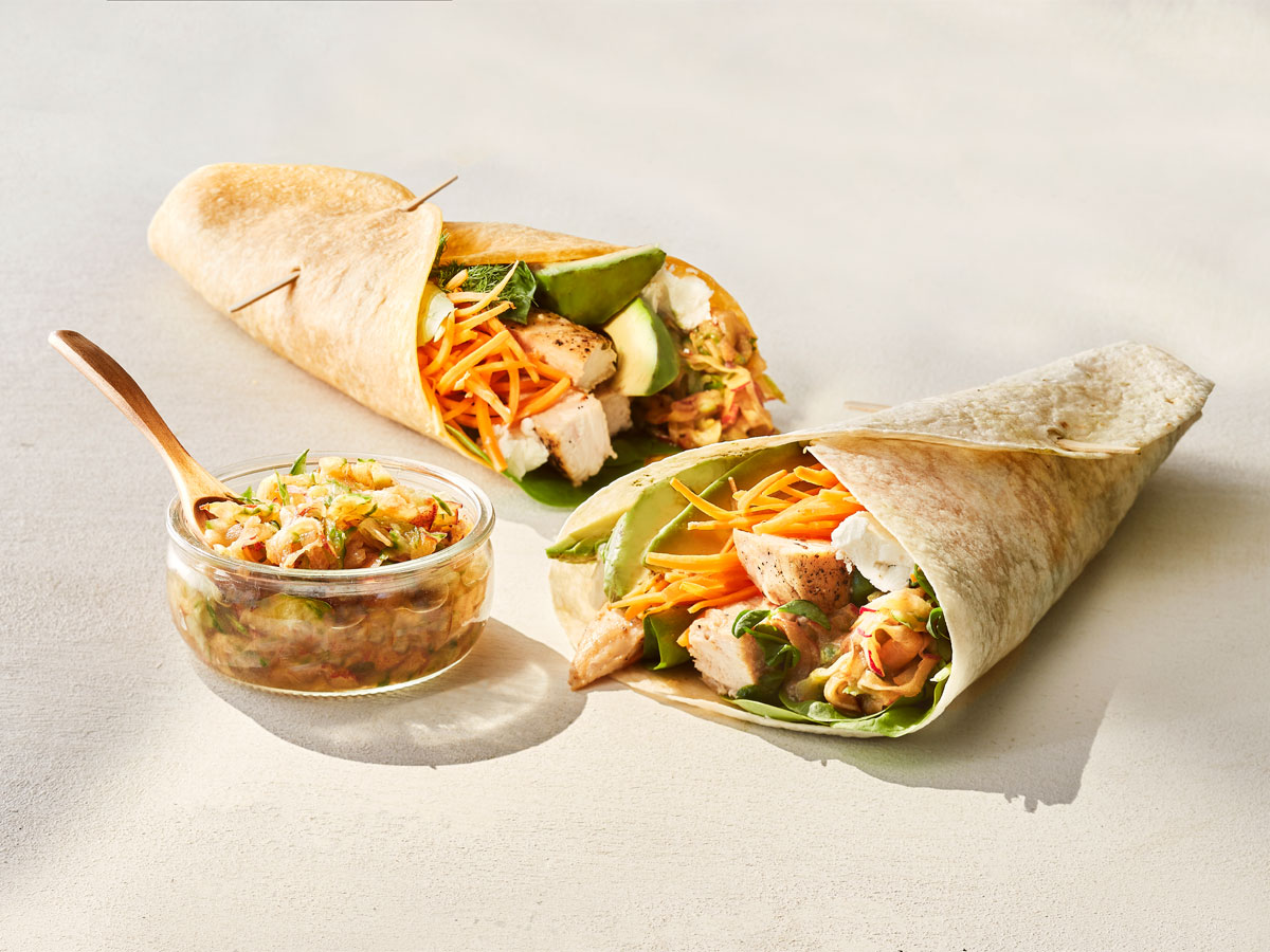Chicken Tortilla Wraps with Maple and Lime Relish