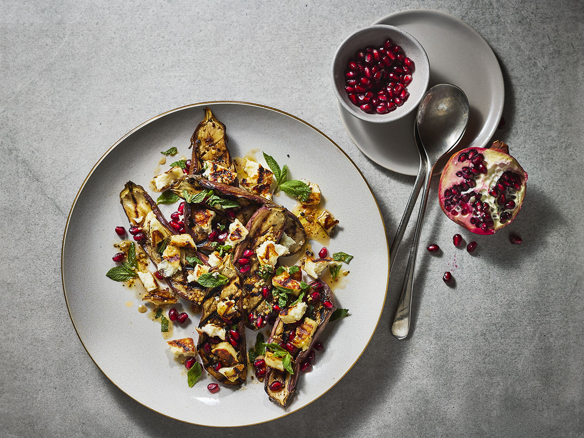 Maple-Glazed Grilled Eggplant & Halloumi - Maple from Canada