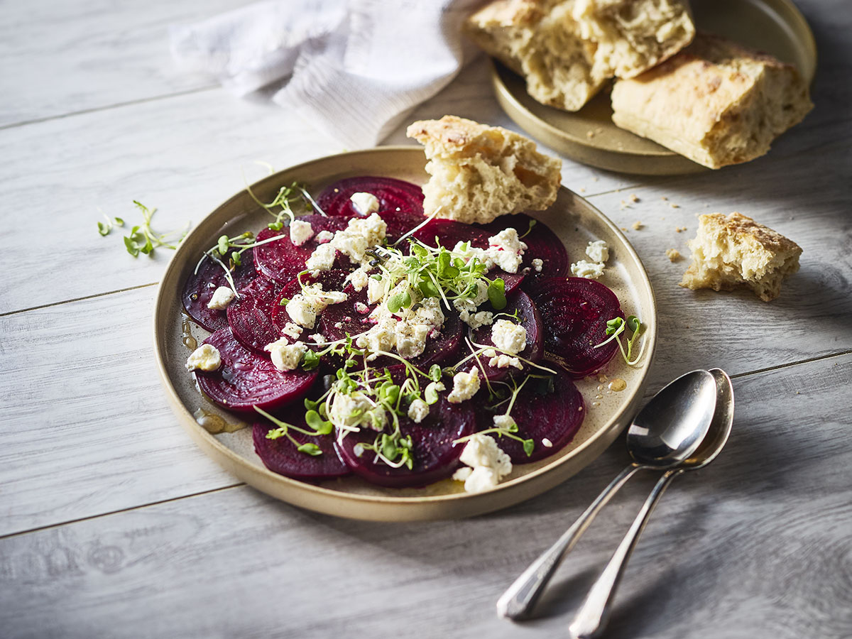 Maple Beets with Microgreens and Goat Cheese - Maple from Canada