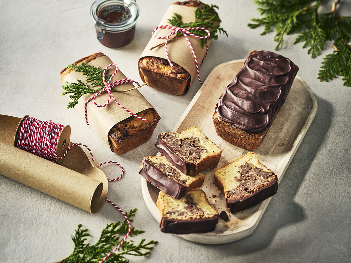 Marbled Yule Log with Candied Nuts - Maple from Canada