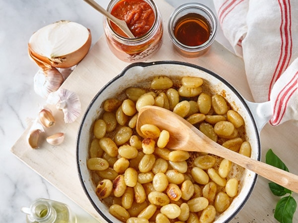 Maple Caramelized Gnocchi with Tomato Sauce