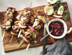 Fruity Chicken Kebabs with Maple Syrup
