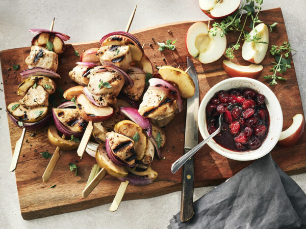 Fruity Chicken Kebabs with Maple Syrup