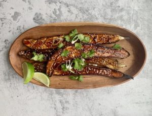 Roasted Eggplant, Real Maple Syrup, Miso, and Sesame