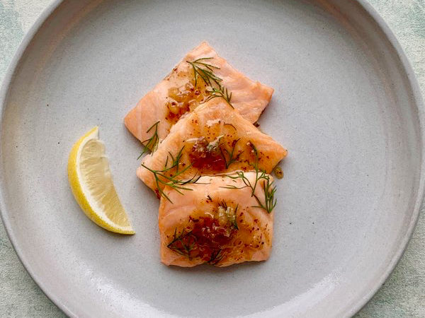 roasted salmon with real maple syrup