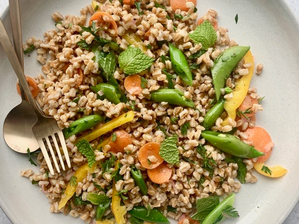 farro salad with maple syrup