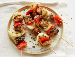 Maple Balsamic Chicken Vegetable Skewers