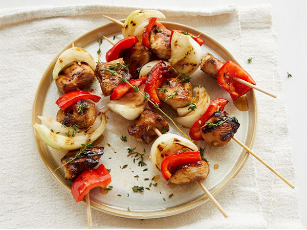 Maple Balsamic Chicken Vegetable Skewers