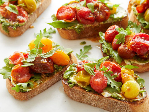 Oven Roasted Maple Balsamic Tomato Toast