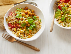 Cauliflower Rice Bowls with Maple Turmeric Vinaigrette