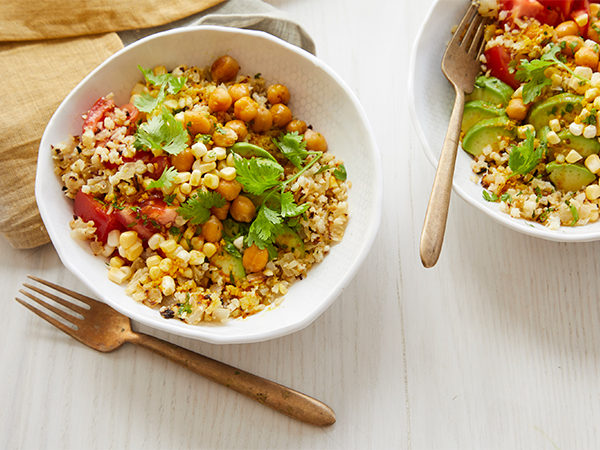 Cauliflower Rice Bowls with Maple Turmeric Vinaigrette