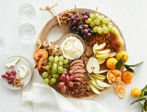 Fresh Fruit and Nut Dessert Board with Maple Dip