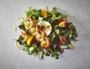 Warm Shrimp Salad with Maple-Grapefruit Vinaigrette
