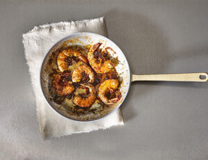 Shrimp in a Pepper, Ginger and Maple Sauce