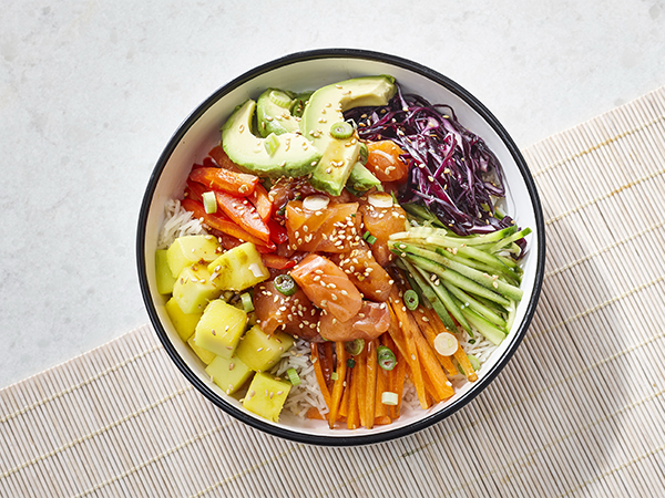 Salmon Poke Bowls with Spicy Maple Sauce - Maple from Canada