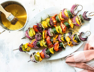 Veggie Kebabs with Maple Rosemary Glaze