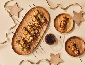 Maple-Teriyaki Turkey Brochettes