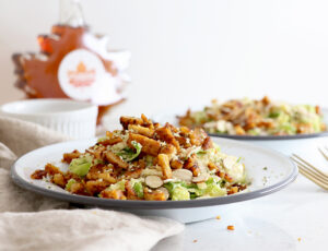Maple Tempeh &#8220;Bacon&#8221; Brussels Sprouts Salad