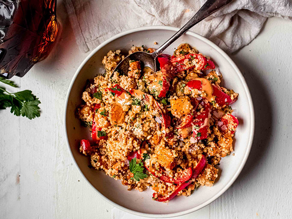 Roasted Squash Salad with Maple Tahini Dressing - Maple from Canada