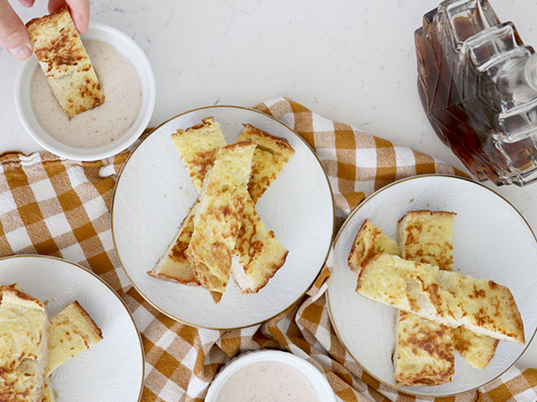 French Toast Sticks with Cinnamon Maple Yogurt Dip - Maple from Canada