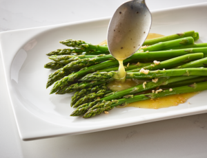 Asparagus with Maple Lemon Dijon Vinaigrette