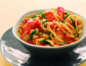 Linguine with White Beans &#038; Shrimp