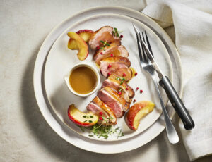 Duck and Apple Sauté with Maple Syrup Sauce