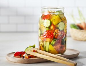 Bright Maple-Syrup Pickled Vegetables