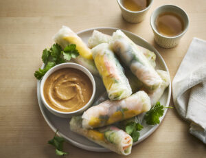 Spring Rolls with Spicy Maple Sauce